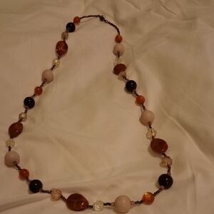 Chic Beaded Necklace in Earthy Tones